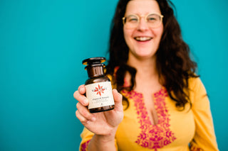 woman olding bottle
